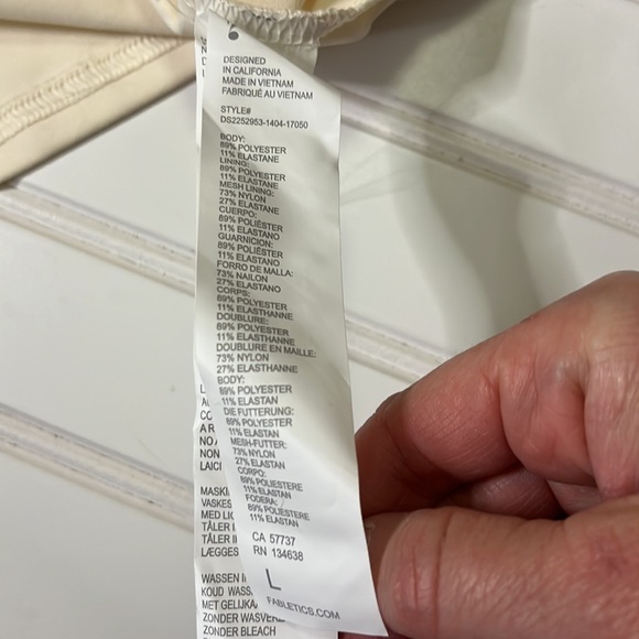 Fabletics On-The-Go Built-In Bra Dress vneck Women’s Large ivory pullover - Picture 6 of 10